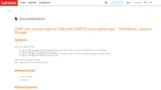 
LDAP user cannot login to TSM with STARTTLS encrypted type  
