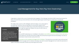 
                            12. Lead Management for BHPH Dealerships • AutoRaptor CRM ... - Autoraptor Dealer Portal