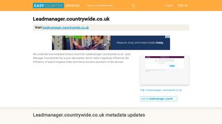 
                            8. Lead Manager Countrywide (Leadmanager.countrywide.co.uk ... - Lead Manager Countrywide Portal