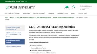 
                            2. LEAP Online ICF Training Modules - Rush University - Rush Leap Online Login