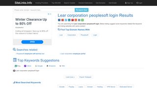 
                            7. Lear corporation peoplesoft login Results For Websites Listing - Lear Peoplesoft Login