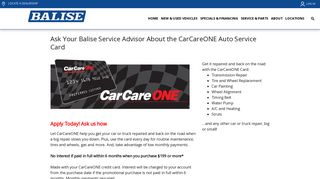 
                            8. Learn About the CarCareONE Card - Balise Auto Group - Www Carcareone Portal