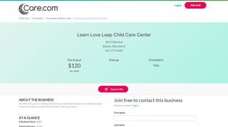 
                            4. Learn Love Leap Child Care Center - Care.com Bolivar, MO ... - Loveleap Sign In