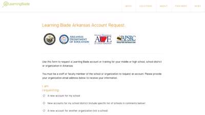 Learning Blade Arkansas Account Request.