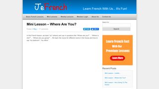 
                            7. Learning French Online - Where Are You? - JeFrench - Www Jefrench Com Portal
