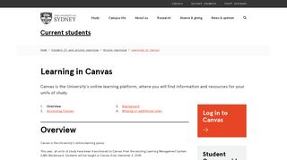 Learning in Canvas - The University of Sydney