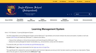 
                            3. Learning Management System - Anglo Chinese School (Independent) - Lms Parents Portal Acsi