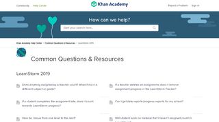 
                            8. LearnStorm 2019 – Khan Academy Help Center - Learn Storm Portal