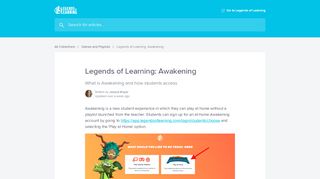
                            6. Legends of Learning: Awakening | Legends Of Learning - Hall ... - Legends Of Learning Student Login