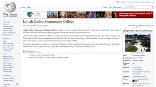 
                            5. Lehigh Carbon Community College - Wikipedia - Lehigh Carbon Community College Portal
