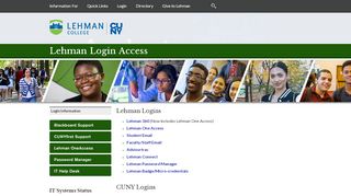 
                            7. Lehman College Student, Faculty, and Staff Login Information ... - Portal Cuny Edu