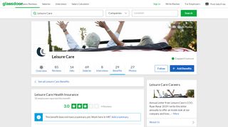 
                            3. Leisure Care Employee Benefit: Health Insurance | Glassdoor - Leisure Care Benefits Portal