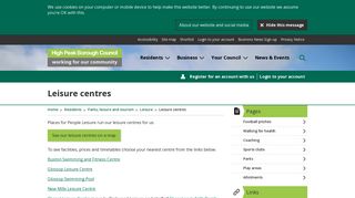 Leisure centres - High Peak Borough Council - New Mills Leisure Centre Portal