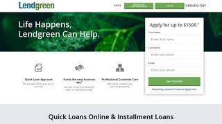 
                            8. Lendgreen.com: Quick Loans | Online installment Loans