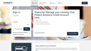 
                            2. Lending Club Patient Solutions Credit - Manage your account