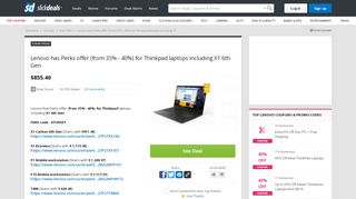 
                            8. Lenovo has Perks offer (from 35% - 40%) for Thinkpad laptops ... - Lenovo Corporate Perks Portal