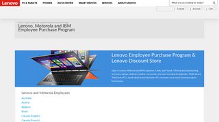 Lenovo, Motorola and IBM Employee Purchase Program ...