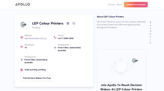 
                            4. LEP Colour Printers | Apollo - Apollo.io - Lep Printers Portal