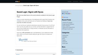 
                            1. Let your users login and sign up with Hyves - blog.oneall.com - Hyves Portal