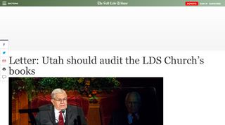 
                            5. Letter: Utah should audit the LDS Church's books - The Salt ... - Lds Audit Sign In
