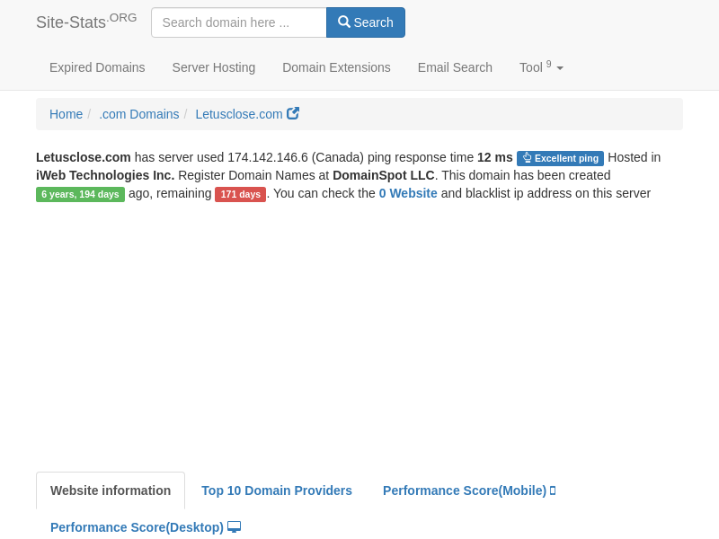 
                            1. Letusclose.com | 179 days left - Site Stats