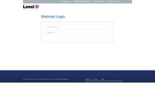 Level 3 Communications  Webhosting Portal  Webmail Login