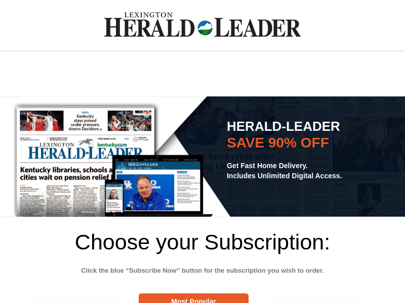 
                            9. Lexington Herald-Leader Subscription Discount | Subscriber ...