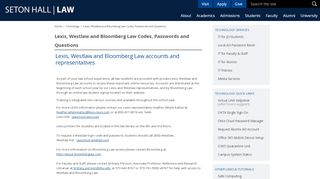 
                            7. Lexis, Westlaw and Bloomberg Law Codes, Passwords and ... - Westlaw Law School Portal