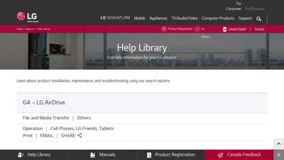 LG Help Library: G4 – LG AirDrive  LG Canada