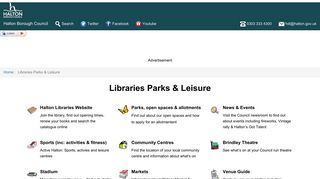 
                            4. Libraries and Leisure - Halton Borough Council - Halton Library Portal