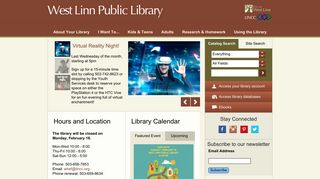 
                            8. Library Home | City of West Linn Oregon Official Website - Lincc Org Portal