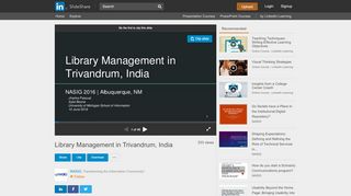 
                            7. Library Management in Trivandrum, India - SlideShare - Aiish Digital Library Portal