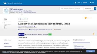 
                            8. Library Management in Trivandrum, India: The Serials ... - Aiish Digital Library Portal
