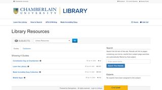
                            7. Library Resources - Home at Chamberlain University - Chamberlain College Of Nursing Library Portal