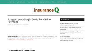 
                            5. lic agent portal login steps for LIC Agent -Insuranceq - Irda Agent Portal Status
