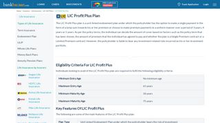 
                            3. LIC Profit Plus Plan - Features & Benefits - BankBazaar - Lic Profit Plus Portal
