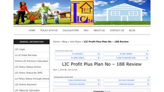 
                            7. LIC profit plus Ulip plan 188 - LIC24 - LIC Plans - Lic Profit Plus Portal
