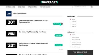 
                            4. Lids Coupon Codes & Promo Codes | January 2020 | HuffPost - Lids Email Sign Up