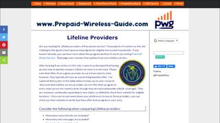 
Lifeline Providers - Prepaid Wireless Guide

