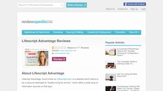 
                            8. Lifescript Advantage Reviews - Legit or Scam? - Reviewopedia - Lifescript Advantage Portal