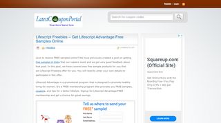 
                            1. Lifescript Freebies - Get Lifescript Advantage Free Samples ... - Lifescript Advantage Portal