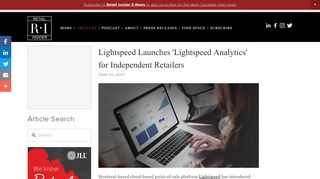 
                            8. Lightspeed Launches 'Lightspeed Analytics' for Independent ... - Lightspeed Analytics Portal