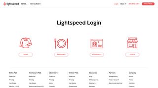 Lightspeed login page  Lightspeed POS