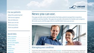 
                            4. Lincare Corp site > News you can use - Lincare Learning Portal