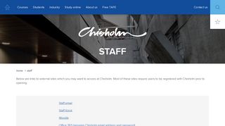 
                            1. Links for Staff | Chisholm TAFE - Chisholm Staff Portal