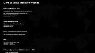 
                            5. Links to Venue Induction Website - Crown Induction Easy Learn Portal