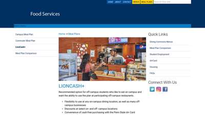 LionCash+  PSU Food Services