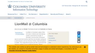 LionMail @ Columbia  Columbia University Information ...