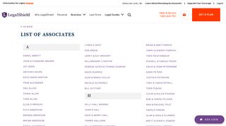 
List of Associates | LegalShield USA  
