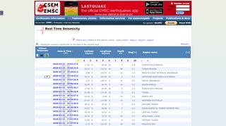
                            7. List of latest earthquakes - EMSC - Emsc Portal
